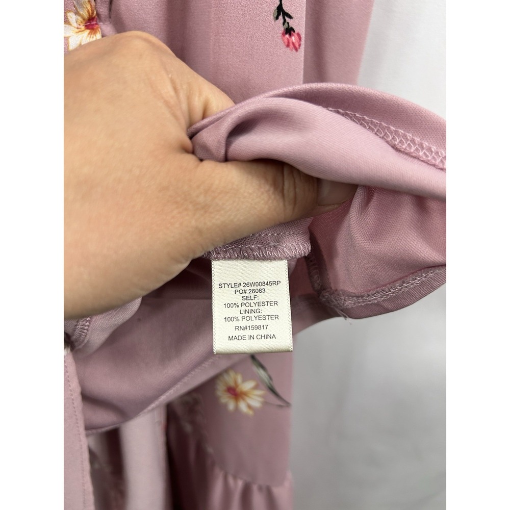 Altar'd State Mauve Pink Floral Tiered Maxi Dress - Picture 8 of 12